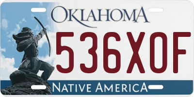 OK license plate 536XOF