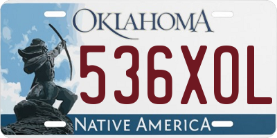 OK license plate 536XOL