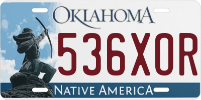 OK license plate 536XOR