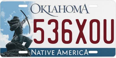 OK license plate 536XOU