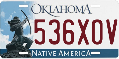 OK license plate 536XOV