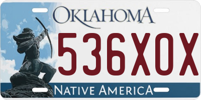 OK license plate 536XOX