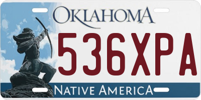 OK license plate 536XPA