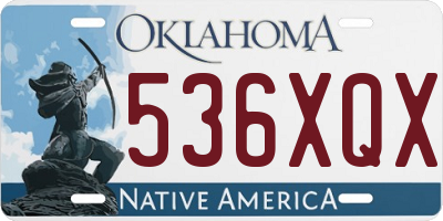 OK license plate 536XQX
