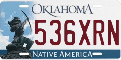 OK license plate 536XRN