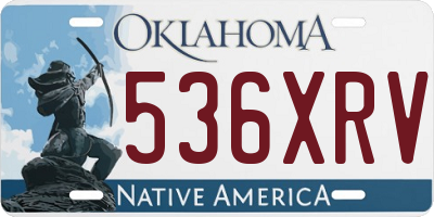 OK license plate 536XRV