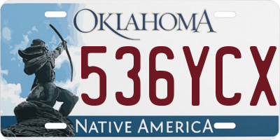 OK license plate 536YCX