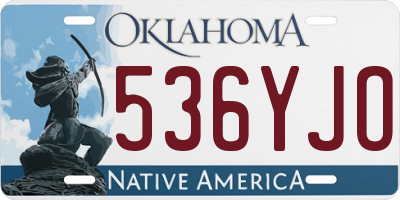 OK license plate 536YJO
