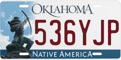 OK license plate 536YJP
