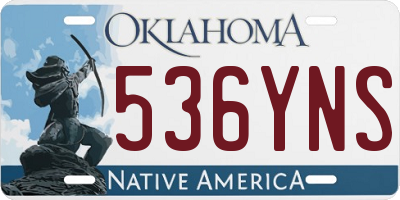 OK license plate 536YNS