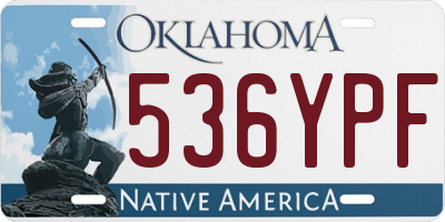OK license plate 536YPF