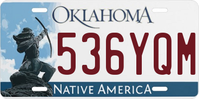 OK license plate 536YQM
