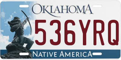 OK license plate 536YRQ