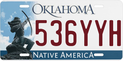 OK license plate 536YYH
