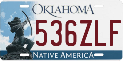 OK license plate 536ZLF