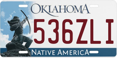 OK license plate 536ZLI