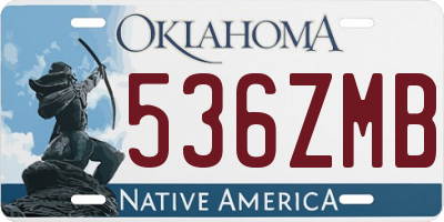 OK license plate 536ZMB