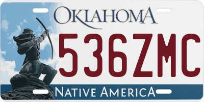 OK license plate 536ZMC