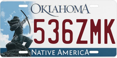 OK license plate 536ZMK