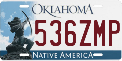 OK license plate 536ZMP
