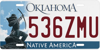 OK license plate 536ZMU