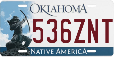 OK license plate 536ZNT