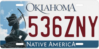 OK license plate 536ZNY