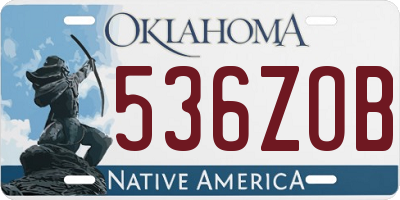 OK license plate 536ZOB