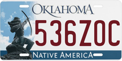 OK license plate 536ZOC
