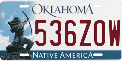 OK license plate 536ZOW