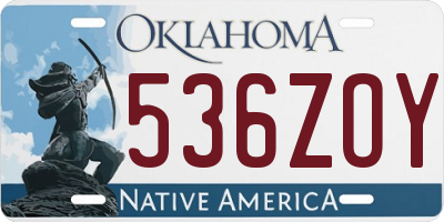 OK license plate 536ZOY