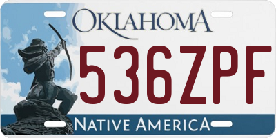 OK license plate 536ZPF