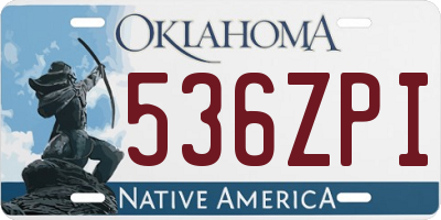 OK license plate 536ZPI
