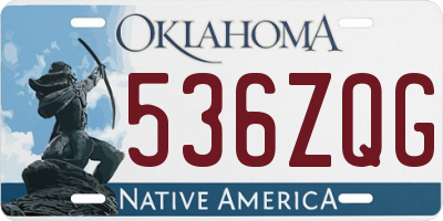 OK license plate 536ZQG