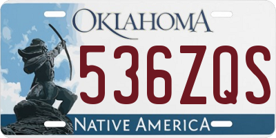 OK license plate 536ZQS