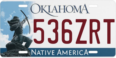 OK license plate 536ZRT