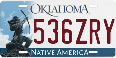 OK license plate 536ZRY