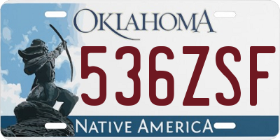 OK license plate 536ZSF
