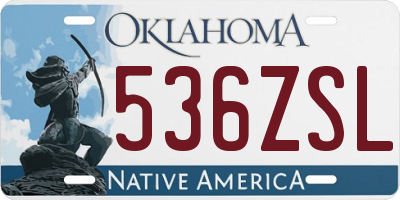 OK license plate 536ZSL
