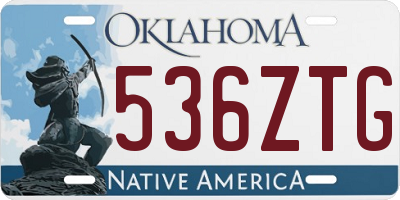 OK license plate 536ZTG