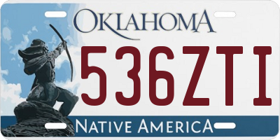 OK license plate 536ZTI