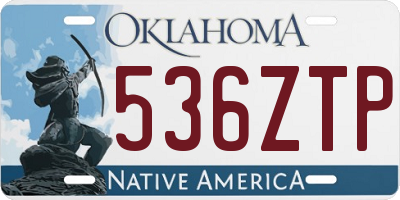 OK license plate 536ZTP
