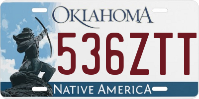 OK license plate 536ZTT