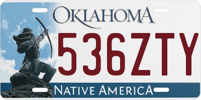 OK license plate 536ZTY