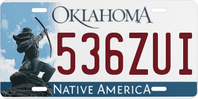 OK license plate 536ZUI