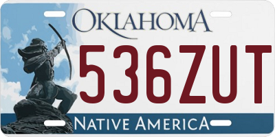 OK license plate 536ZUT