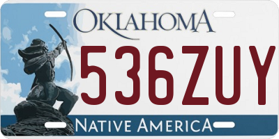 OK license plate 536ZUY
