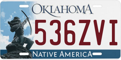 OK license plate 536ZVI