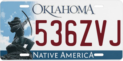 OK license plate 536ZVJ