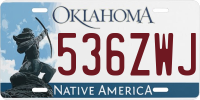 OK license plate 536ZWJ